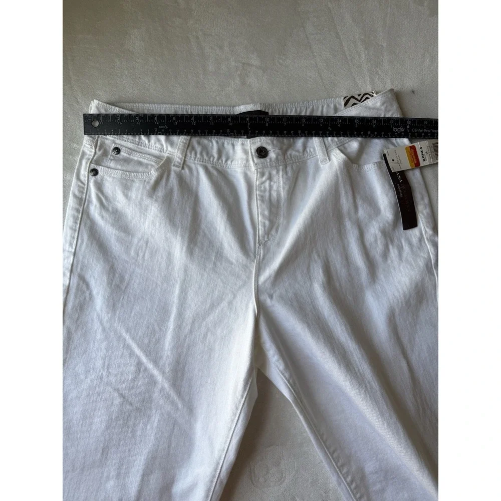 NWT Dana Buchman‎ Pants Signature Women's White Cropped Capri Pants Size 14